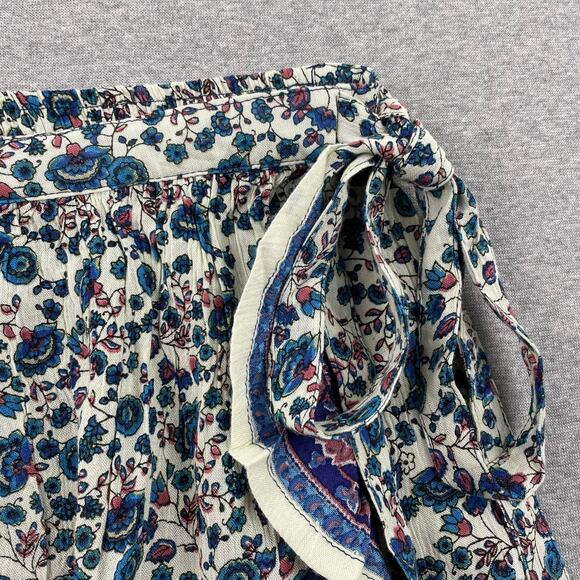 BILA Wrap Mini Skirt Large Blue Paisley Floral Western Cowgirl Lightweight Boho - Picture 7 of 15